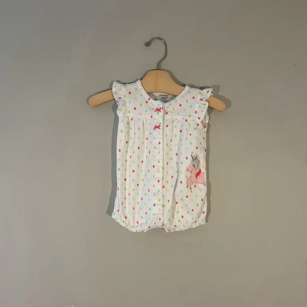 $6 ADD‎ ON carter's unicorn romper 9M Zara Hanna Andersson Mini Boden Baby Gap
